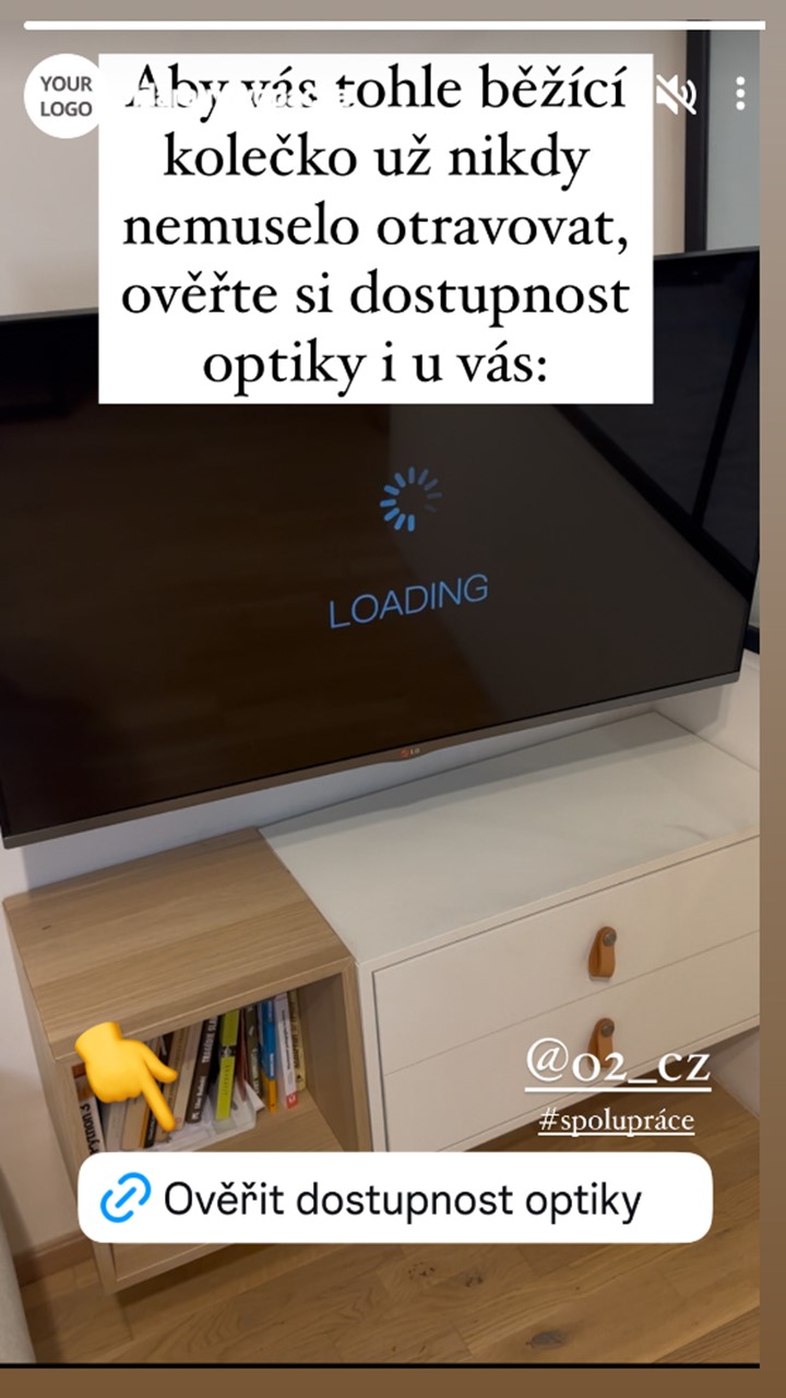 Načítací obrazovka s textem: ověřte dostupnost optiky, aby vás běžící kolečko už neotravovalo. Příspěvek O2 spolupráce